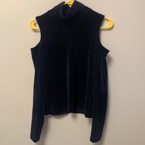 Zara Velvet Shoulder-Cut Long Sleeve